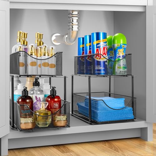 Strong Steel Mesh Sliding Drawers for Under Sink