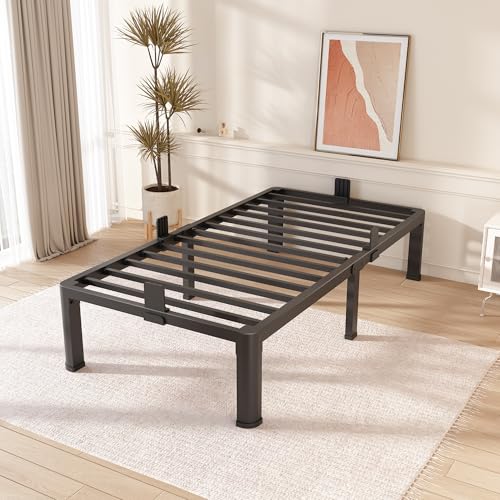 No Box Spring Needed/Non-Slip/Steel Slat Support/Noise Free
