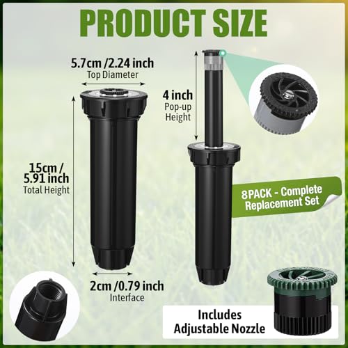 0-360° Adjustable Sprinkler Head for Lawn Yard Garden Planter Bed