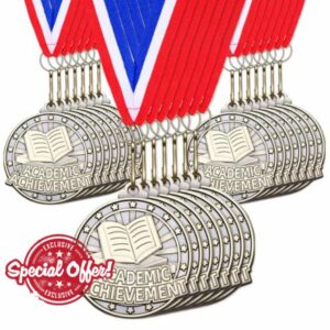 Quelay 30 Pcs 2'' Gold Medals for Awards Winner Bulk with Neck Ribbons Metal Trophy Award Prize Gift for Kids Students Adults School Graduation Participation Competitions