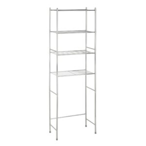 Honey-Can-Do 4-Tier Over-The-Toilet Storage Shelf - Space-Saving Steel Bathroom Restroom Organizer with Neutral Chrome Finish
