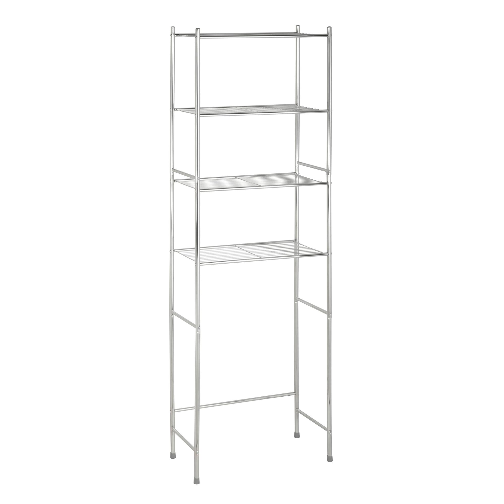 Honey-Can-Do 4-Tier Over-The-Toilet Storage Shelf - Space-Saving Steel Bathroom Restroom Organizer with Neutral Chrome Finish