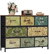 Furnulem Tall 6 Drawers Dresser, Vintage Storage Organizer Unit with Fabric Bins for Bedroom, Liv...