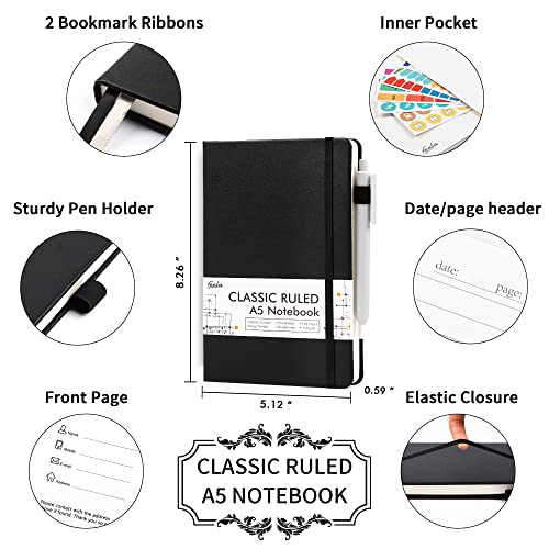 Business Notebook Bulk Hardcover Lined Writing Journal with Pen Holder for Men Women Note Taking