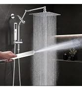 All Metal 10" Shower Head with Handheld, Built-in Power Jet Mode | Luxurious, Square, Rain Shower...