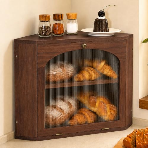 Solid Wood Breadbox for Kitchen Countertop