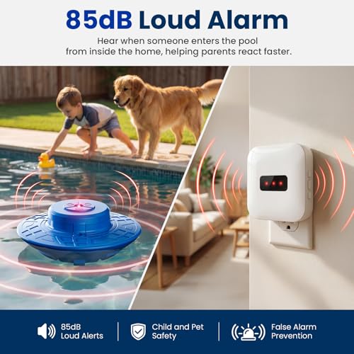 Weatherproof Floating Pool Safety Alarms for Pets (Blue)
