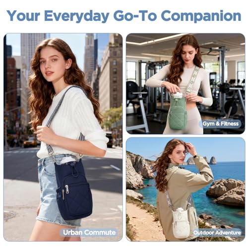 Lightweight Insulated Water Bottle Carrier with Phone Pocket