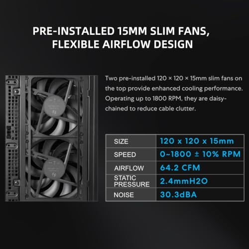 Black Mesh | 2 Pre-Installed 120mm Slim Top Fans