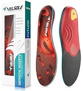 VALSOLE Plantar Fasciitis Arch Support Insoles for Men Women,220lbs+ Heavy Duty Support Pain Reli...