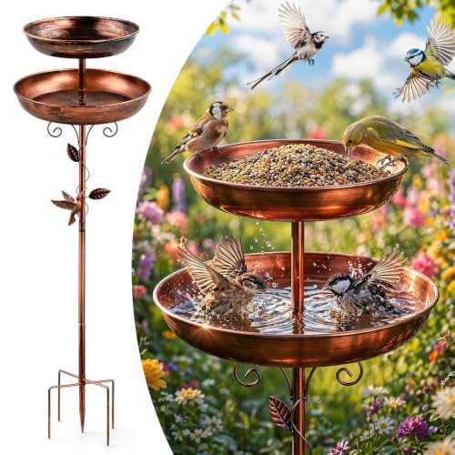 47" Adjustable Metal Standing Birdfeeder with 5-Prong Base