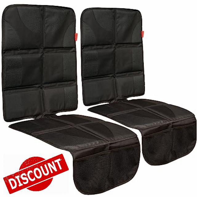 Lusso Gear Car Seat Cover & Protector - 2-Pack Waterproof Non-Slip Protector - Mesh Pocket Organizer - Universal Fit for Convertible & Toddler Car Seats