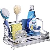 Consumest Ladder-Shaped Kitchen Sink Organizer with Adhesive Hook & Suction Cups, SUS 304 Rustpro...