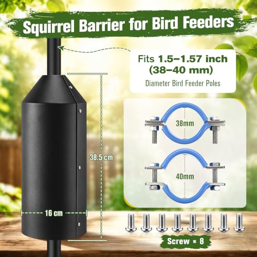 2-Piece Split Bird Feeder Pole Squirrel-Proof