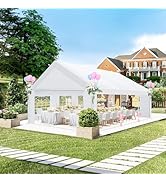 COBIZI 20x20 Party Tent Heavy Duty, Large Outdoor Wedding Tents for Parties with 6 Sidewalls & Bu...