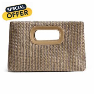 CHUNLI Chic Straw Clutch Purses for Women with Top Handle Summer Bag