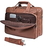 seyfocnia Leather Laptop Bag, Men's 15.6 Inche 17.3 Inche Messenger Briefcase Business Satchel Co...
