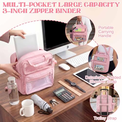 Backpack Crossbody Handheld Organizer for Office(Pink)
