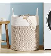 Nunsino 62L Laundry Hamper Basket,Baby Nursery Woven Storage Basket for Toys Bin,Pillows,Blankets...