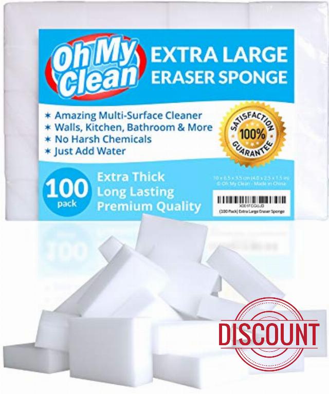 (100 Pack) Extra Large Eraser Sponge – Extra Thick