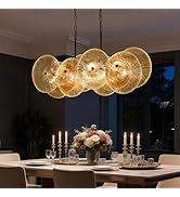 12 Light Gold Chandeliers for Dining Room Light Fixture, Modern Farmhouse Chandelier Over Table, ...
