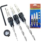 FTG USA Wood Countersink Drill Bit Set 6 Pc #6 (9/64") with Parabolic Flute, Tapered Drill Bit, D...