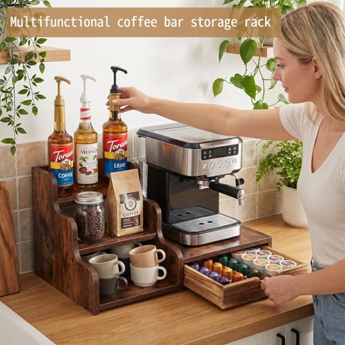 Coffee Station Organizer with Storage for Coffee Pods