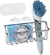 Consumest Sponge Holder for Kitchen Sink, Movable Sink Caddy for Countertop Organizer, 304 Stainl...