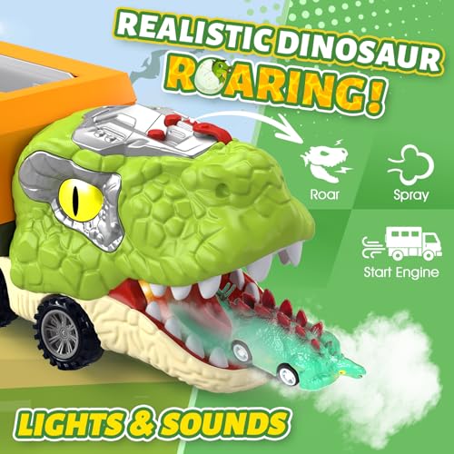 Big Dinosaur Truck with 10 Mini Cars