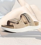 KuaiLu Womens Fashion Orthotic Slides Ladies Athletic Thick Cushion Recovery Sandals Adjustable S...
