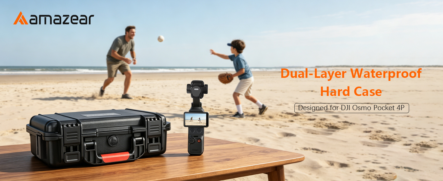 AMAZEAR Waterproof Hard Case Compatible with DJI OSMO Pocket 4P/4/Xtra Muse