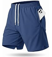 TACVASEN Men's Athletic Workout Shorts with Zipper Pockets 7" Quick Dry Gym Running Shorts Summer...