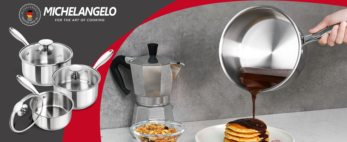 stainless steel sauce pan set small stainless steel pots for cooking
