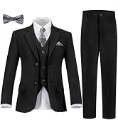 Boys Formal Suit Set Kids Tuxedo Suits for Boys Easter Wedding Outfit with Ties and Pocket Square