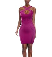 Hybrid & Company Womens Sexy V Neck Stretchy Bodycon Party Bandage Dress
