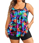 Daci Women Tankini Swimsuits with Skirt - Two Piece Tummy Control Skirted 2PC Bathing Suits Swimwear