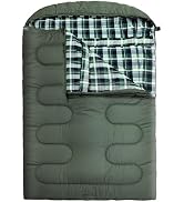 WKFAMOUT 0 Degree Double Sleeping Bag for Adults Queen Size 2 Person Sleeping Bag for Cold Weathe...