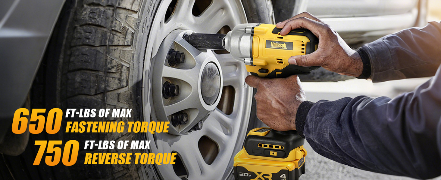 20V Cordless Impact Wrench for DeWalt Battery Brushless Impact Gun 3-Speed High Torque