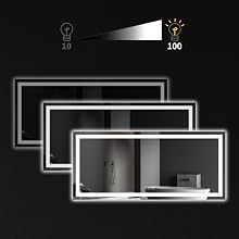 Led Bathroom Mirror Lighted vanity mirror Wall Mounted light Backlit Makeup Mirror Anti-Fog Dimmable