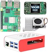 iRasptek Starter Kit for Raspberry Pi 5 16GB RAM- Includes 16GB Board, 27W PD Power Supply and Ac...