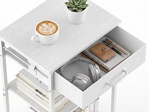 Tall Printer Stand with Fabric Drawer