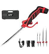 Mellif 12v Cordless Electric Fillet Knife for Fish with 9.5" & 7" Razor Sharp Stainless Steel Bla...