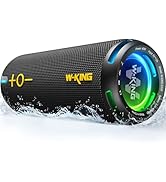 W-KING Portable Loud Bluetooth Speakers with Wireless Microphone, (120W PEAK)70W Outdoor Speaker ...