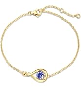 FANCIME Birthstone Necklaces for Women Fine Jewelry Sterling Silver Dainty Infinity Pendant Neckl...
