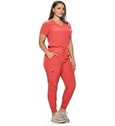 Monarch Uniforms Womens Jogger Scrub Set with Oversized Scrub Top with Mandarin Collar. Supreme C...