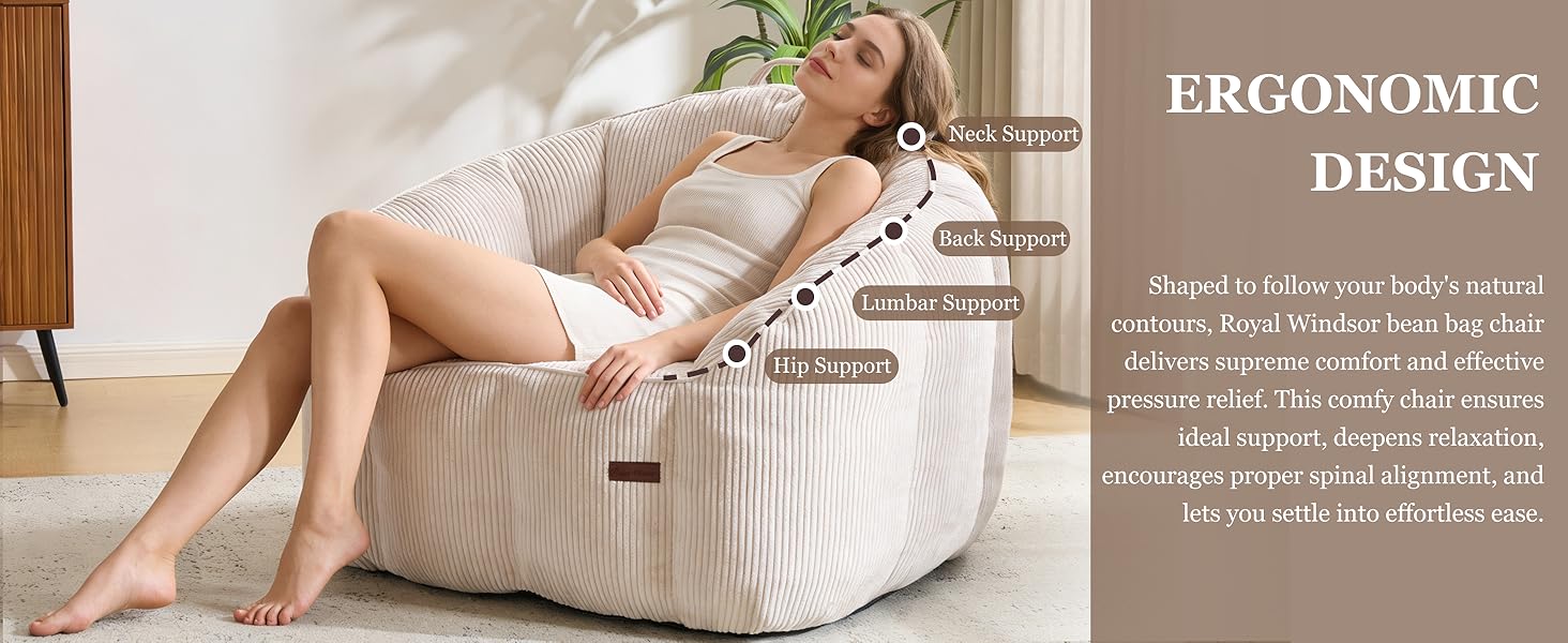 beige bean bag chair