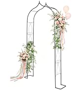 ROARLITEE Garden Arch Arbor with Planters Outdoor Metal Garden Trellis for Climbing Plants Vegeta...