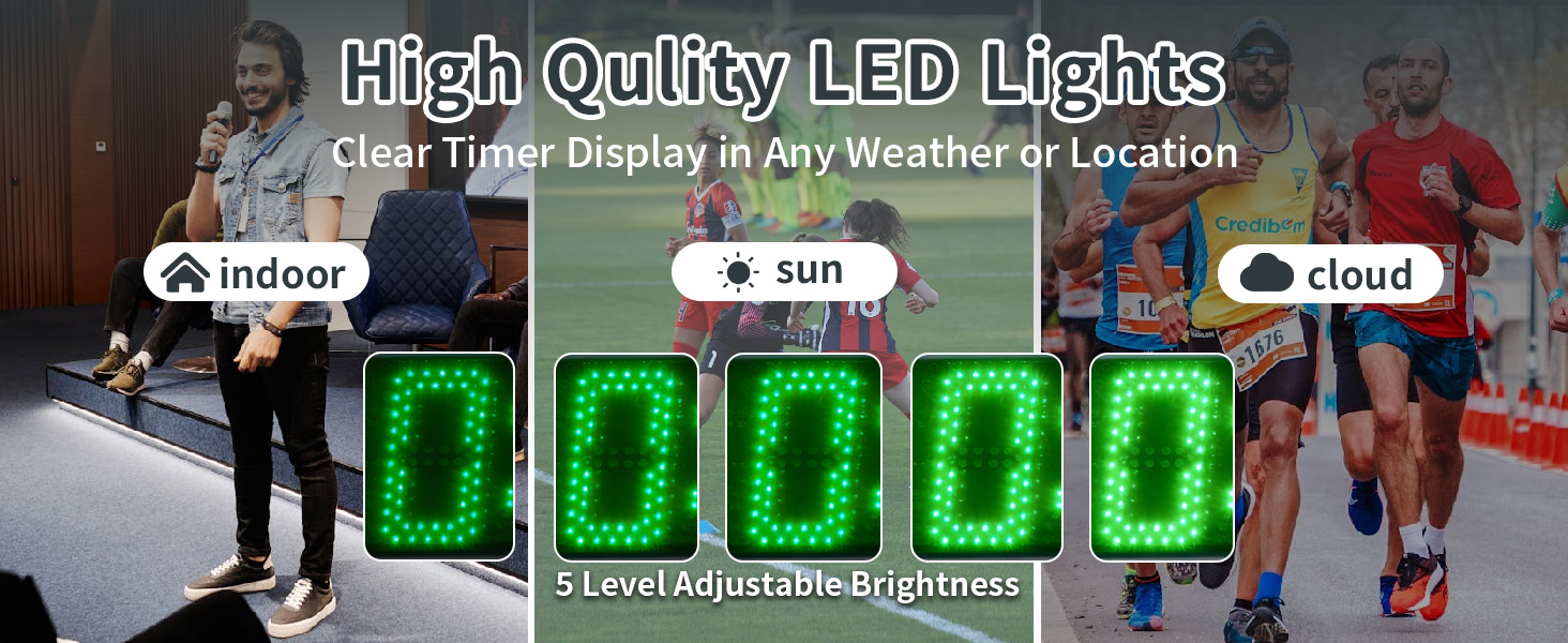 led stopwatch for outdoor event