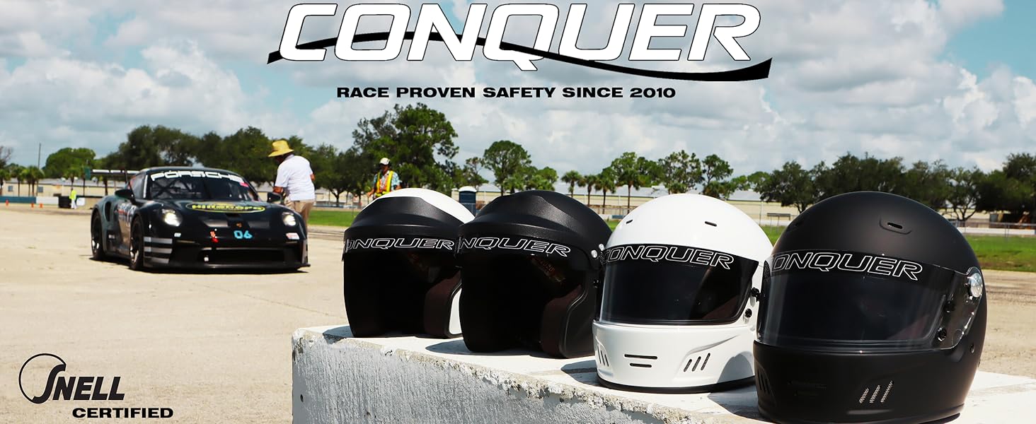 Conquer Snell SA2020 Auto Racing Helmet