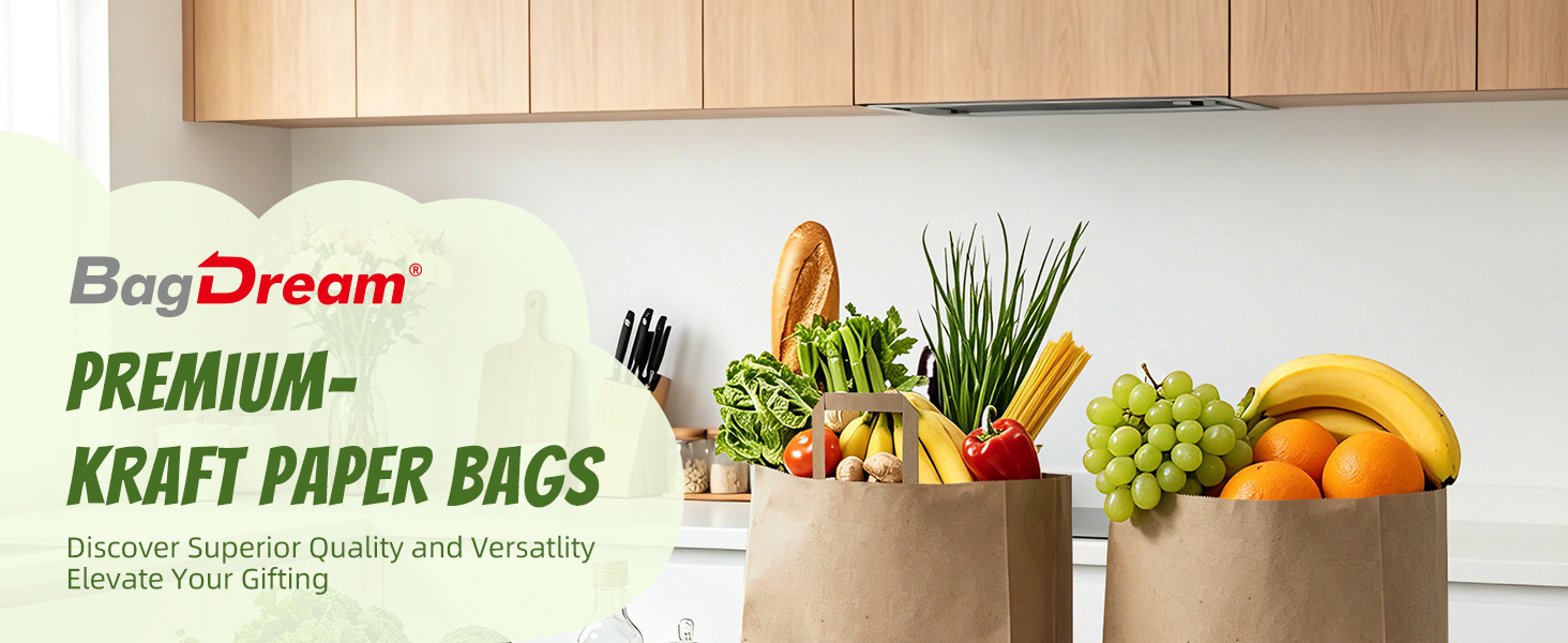 Kraft brown grocery bags